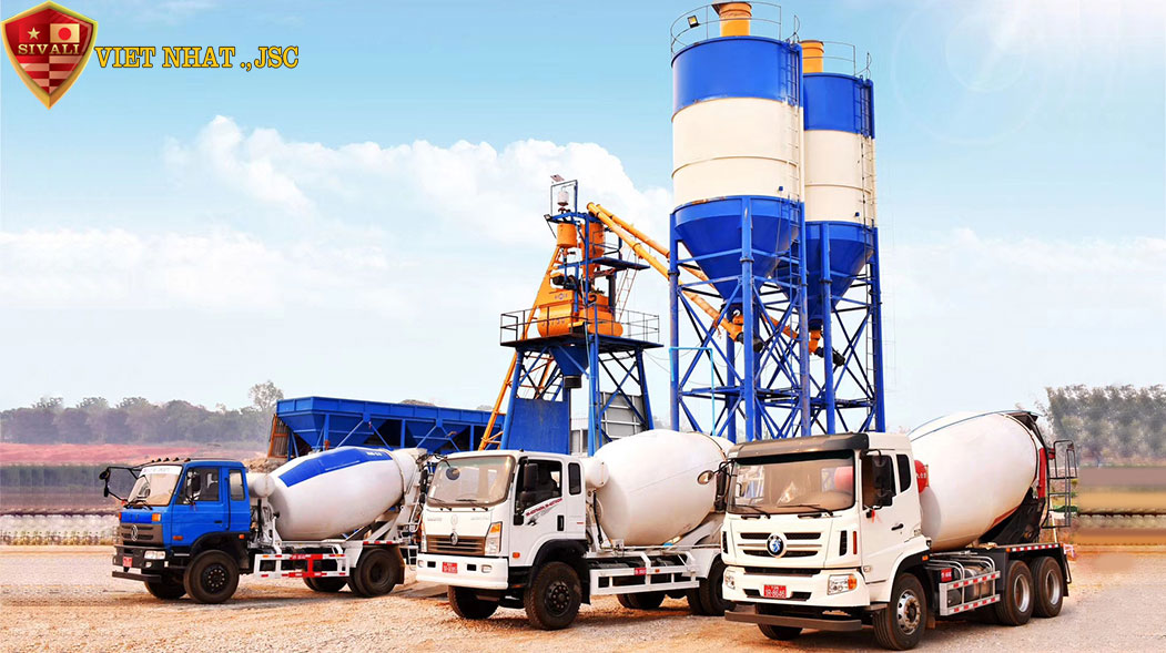 1 trạm trộn bê tông 30m3 h