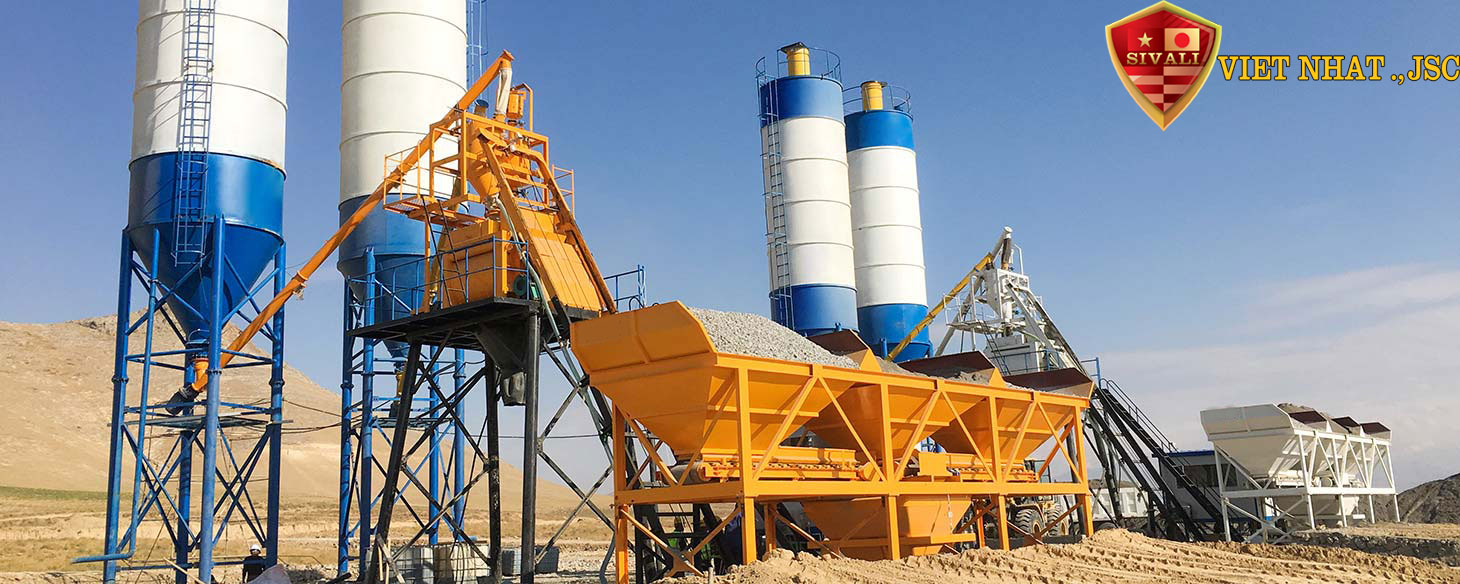 2 trạm trộn bê tông 60m3 h
