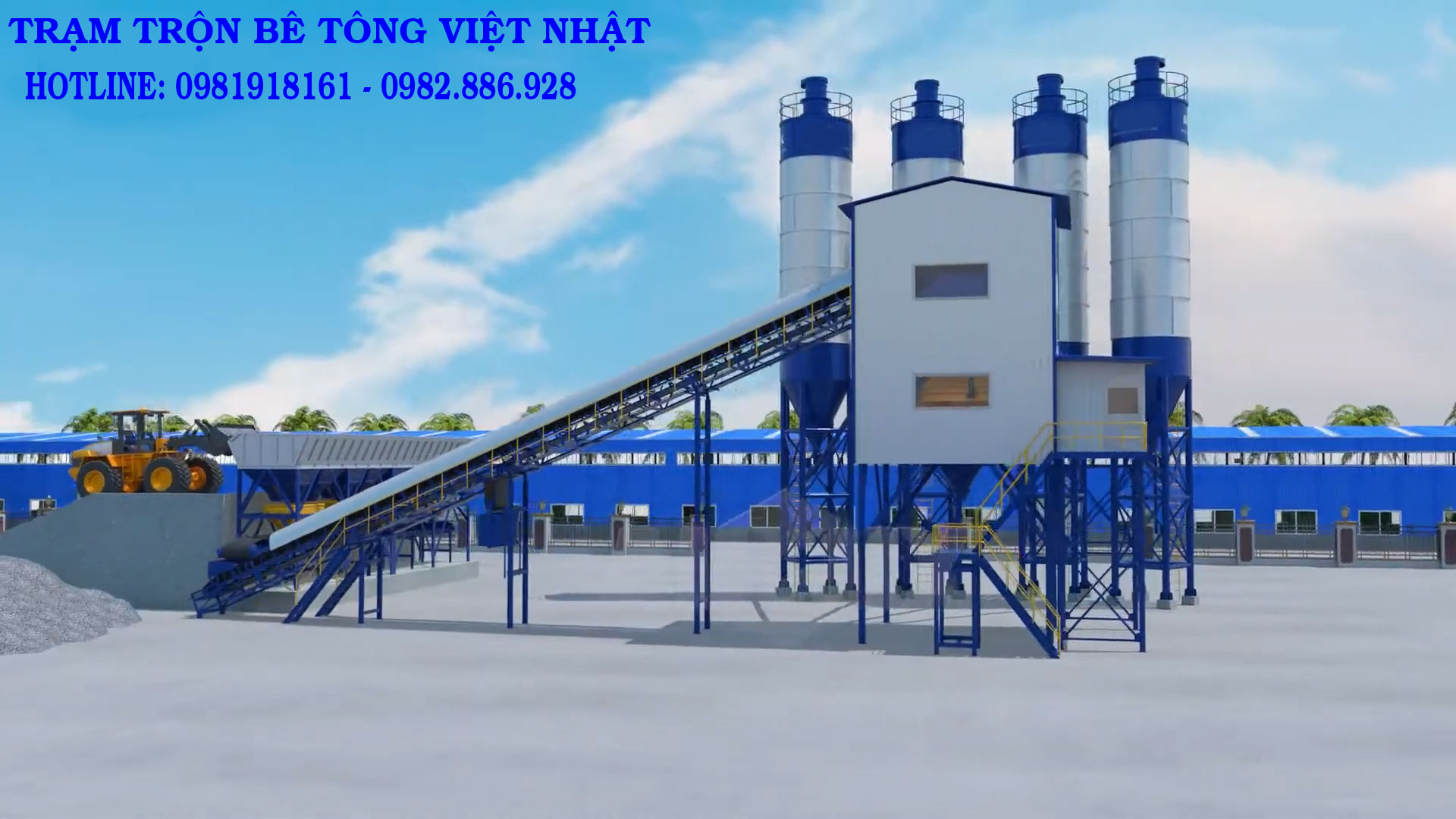 4 trạm trộn bê tông tại hà nam 90m3 h
