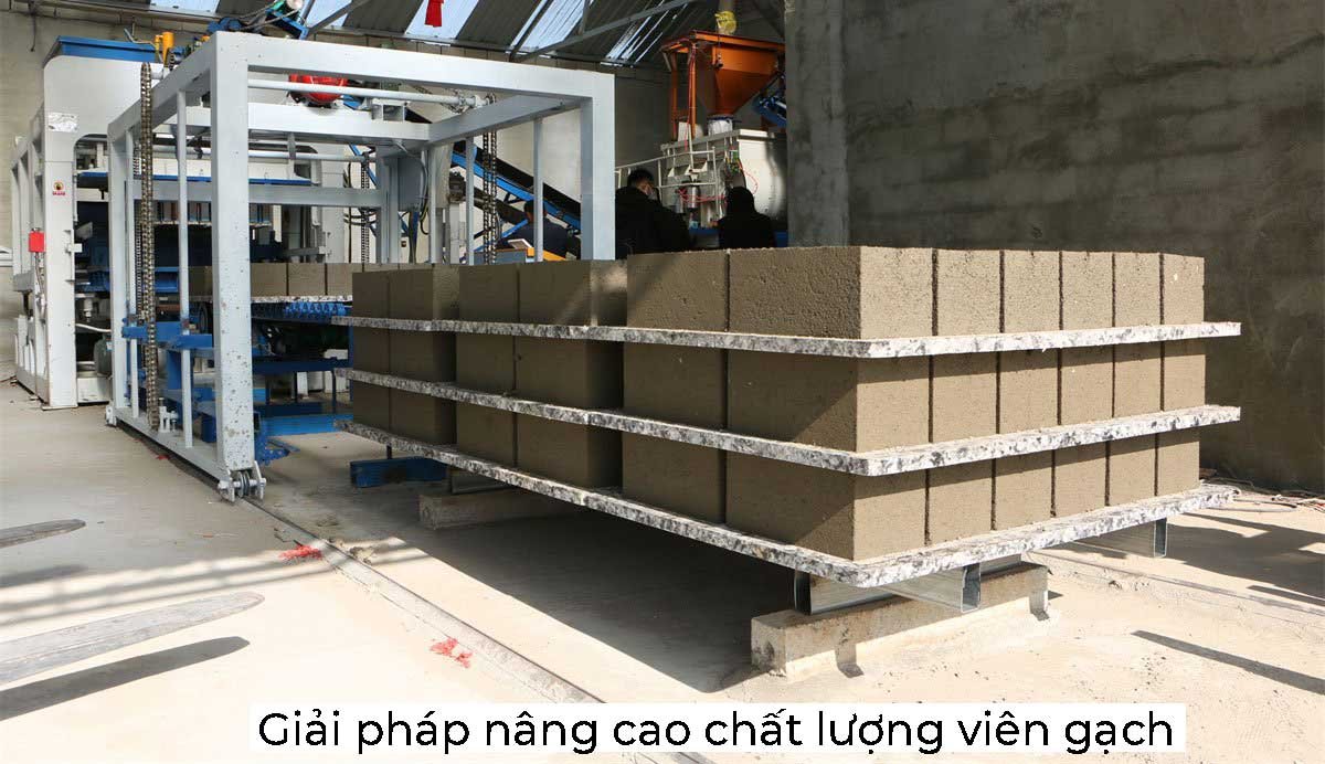 Pallet gạch không nung PP trên máy ép QT10
