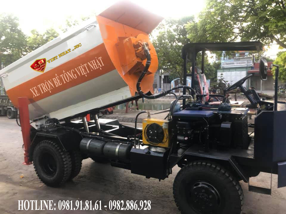 xe trộn bê tông tự chế